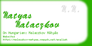 matyas malaczkov business card