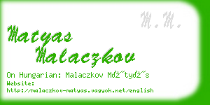 matyas malaczkov business card